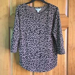 Women’s size small Market and Spruce 3/4 length sleeve leopard print top